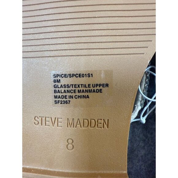 Steve Madden Spice SPCE01S1 Womens 8 Slide Silver Bling Rhinestone Casual Sandal - Picture 4 of 5